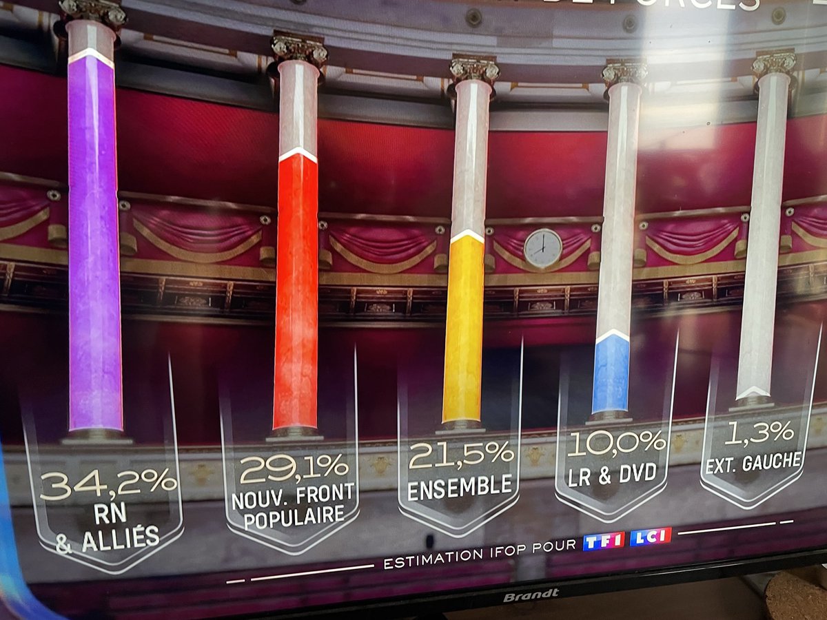First results of French Parliament elections: RN & allies to get 34.2%