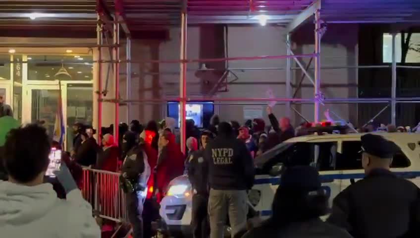 Antisemites have showed up outside Park East synagogue and are chanting for intifada. The Rabbi of the synagogue is a holocaust survivor who remembers vividly the horrors of Kristallnacht